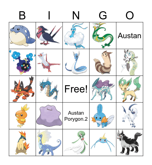 Pokemon Bingo Card