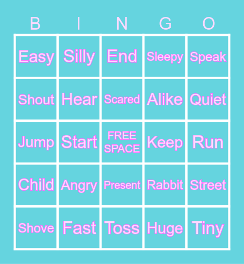 SYNONYM BINGO Card