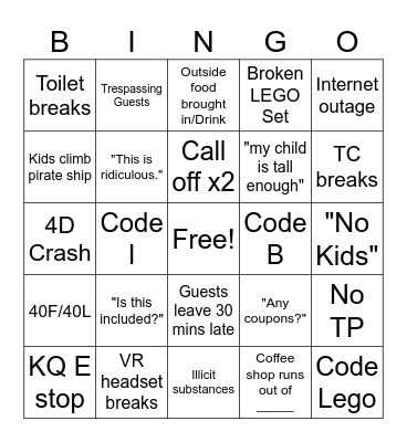 2024 Death Week Bingo Card