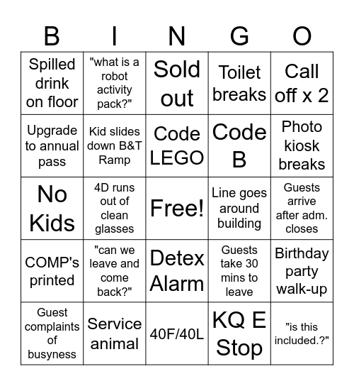 2024 Death Week Bingo Card