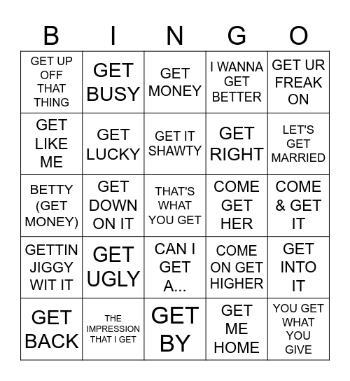 GET Bingo Card