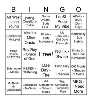 #MOREFiYAH BiNGO ! Bingo Card