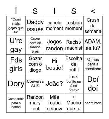 ISIS BINGO Card