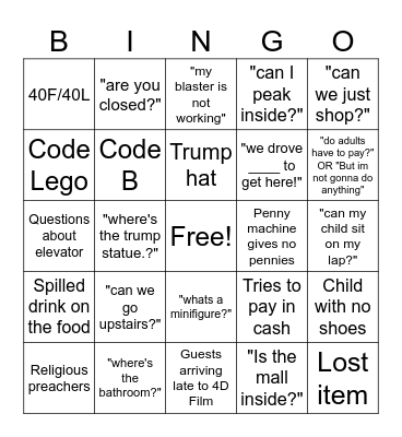 2024 Death Week Bingo Card