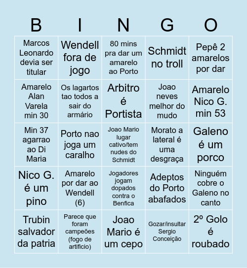 Bingo do Martin Bingo Card