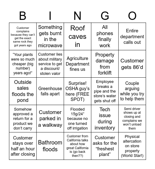 Star Nursery Bingo Card