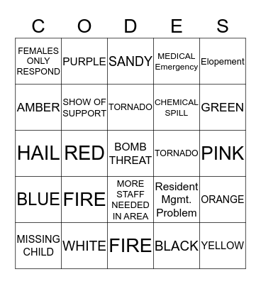 Prep Rally: SAFETY DRILLS Bingo Card