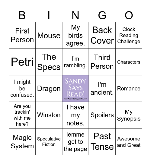 SandySaysRead Bingo! Bingo Card