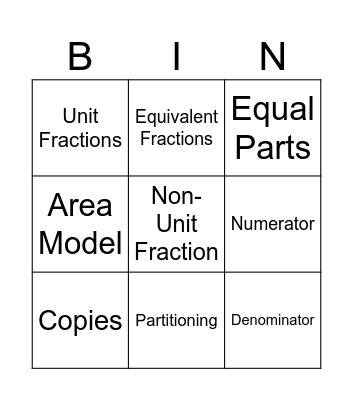 Math Terms Bingo Card