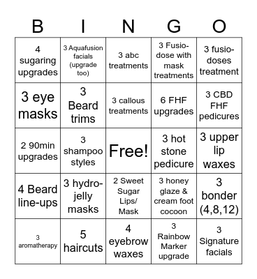 Add On Bingo Card