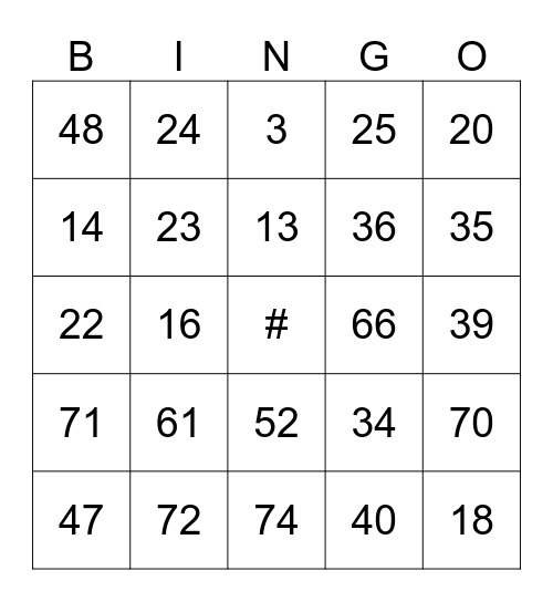 Bingo online Bingo Card
