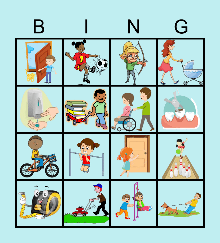 Push and Pull Bingo Card