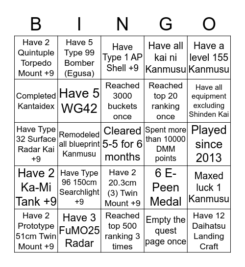 How veteran are you TTK? Bingo Card