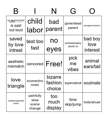 gacha bingo (its so preppy in here!!!) Bingo Card