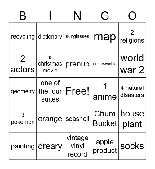 Infinite Bingo Card