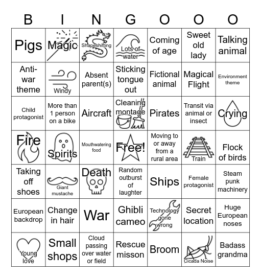 Studio Ghibli Bingo! Bingo Card