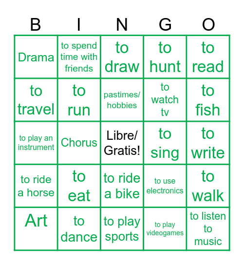 Pasatiempos Bingo Card
