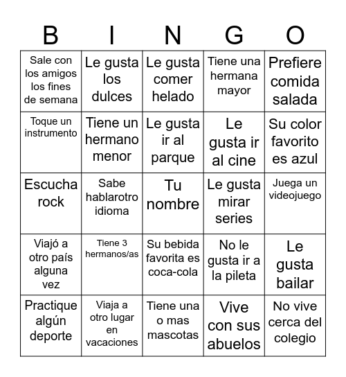 Encuentra a alguien quien... Bingo Card