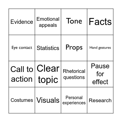 TED Talks Bingo Card