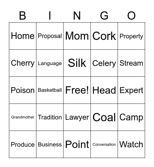 InfiniteCraft Bingo Card