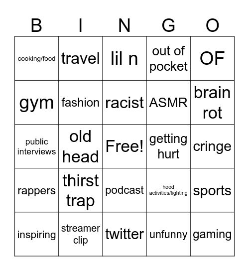 viewer ig reel Bingo Card