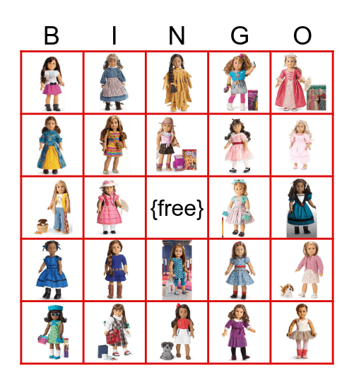 AMERICAN GIRL Bingo Card