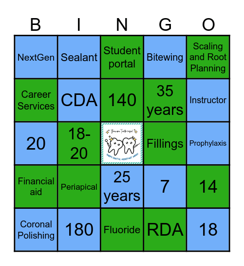 National Dental Assistant Week Bingo Card