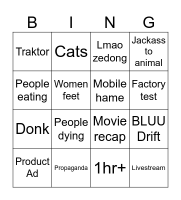 DOUYIN Bingo Card