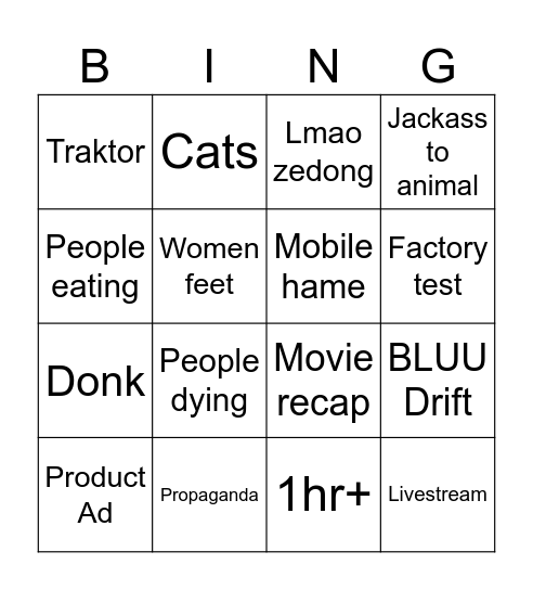 DOUYIN Bingo Card