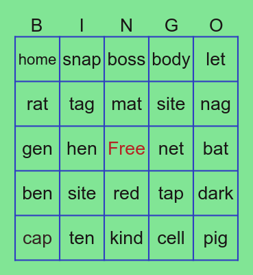 Catch Up Fridays BINGO WORDS Bingo Card