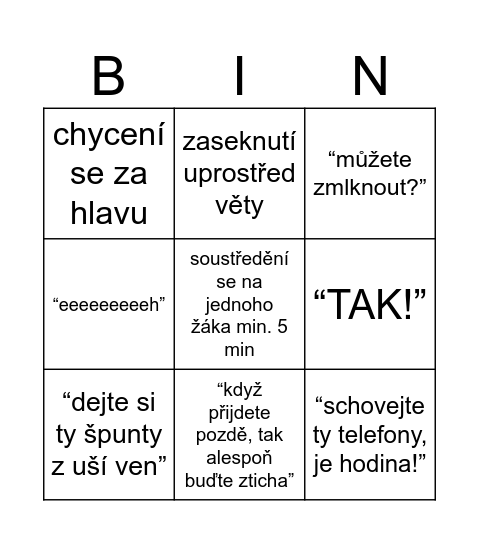 Hollan Bingo Card