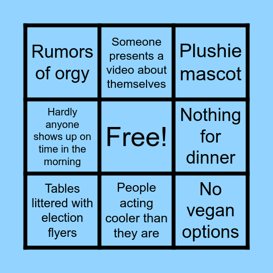 USI CONGRESS BINGO LIST Bingo Card