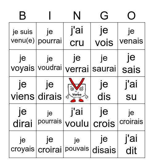 H4-T3 Les verbes irréguliers Bingo Card