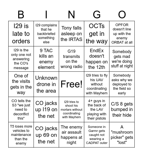 Crystal Arrow Bingo Card