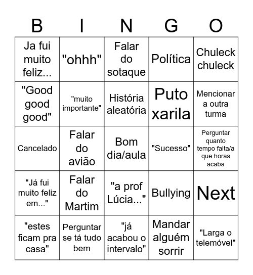 Augusto bingo Card