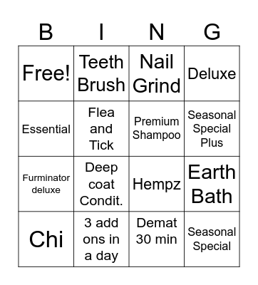 Add On Bingo! Bingo Card