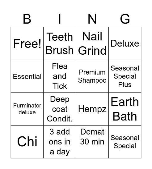 Add On Bingo! Bingo Card