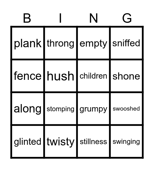 The troll's wood Bingo Card