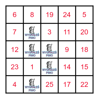 ARTEZANOWE BINGO Card