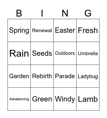 March Bingo Card