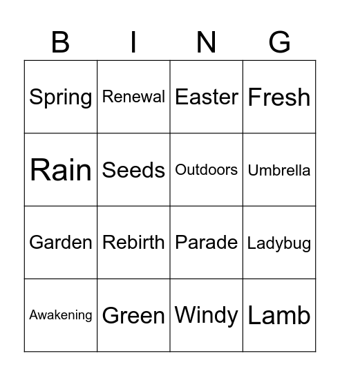 March Bingo Card
