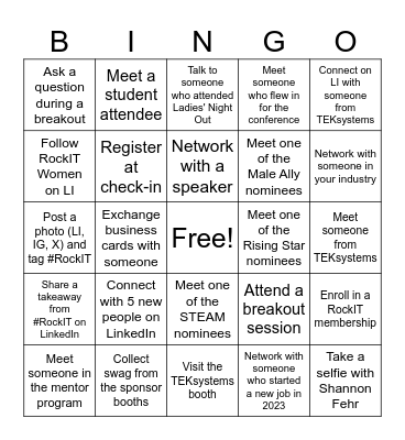 RockIT Women Conference 2024 Bingo Card