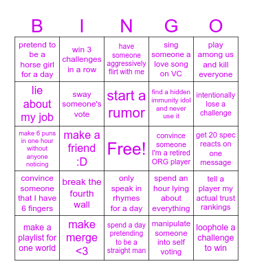 One World Bingo Card