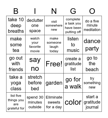 REFLECT, REFRESH, RENEW Bingo Card