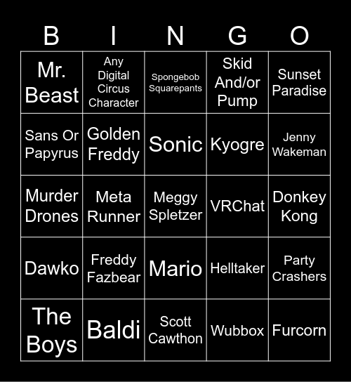 Infinite Craft Bingo Card