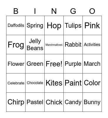 Arrowhead Easter Bingo Card
