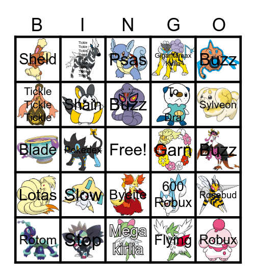 POKEMON BINGO Card