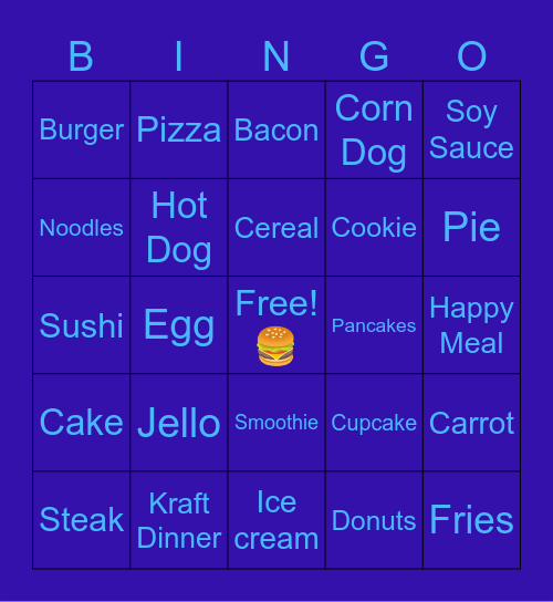 Food Bingo 🍕 Bingo Card