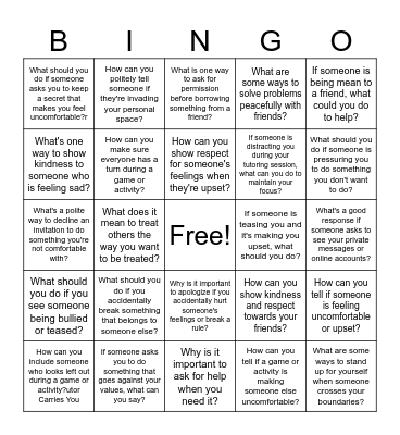 Boundary Bingo Card