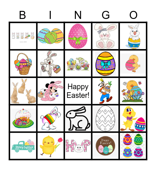 Easter Bingo Activity Bingo Card